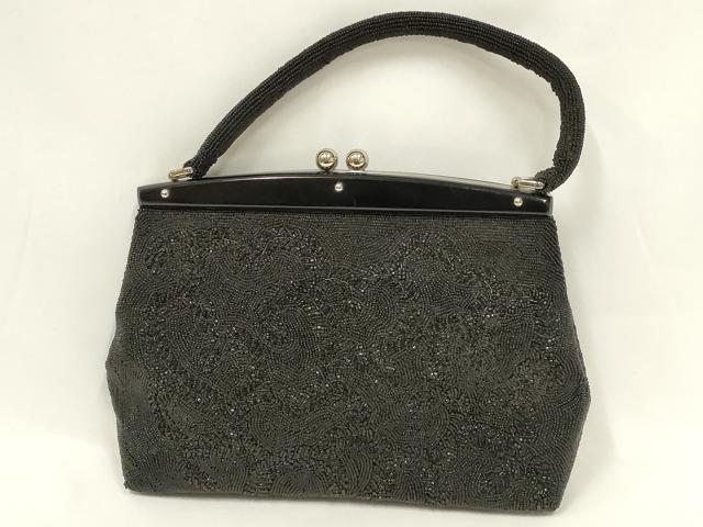 平和屋着物●和装小物 和装バッグ ハンドバッグ ビーズバッグ 蔦草 逸品 AABL7059ay