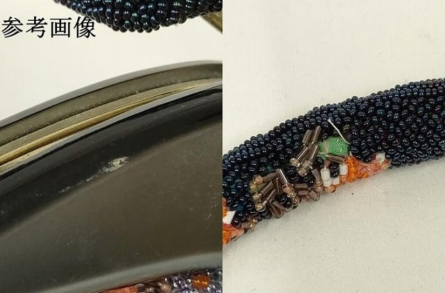 平和屋着物●和装小物 和装バッグ ハンドバッグ ビーズバッグ 花柄 逸品 AABL7061ay