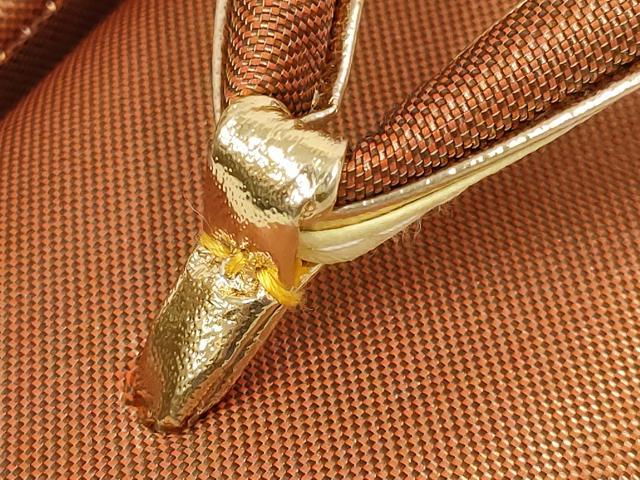 平和屋着物●和装小物 和装バッグ・草履セット ハンドバッグ チェーンバッグ ラインストーン 金糸 逸品 未使用 AABL7080ay