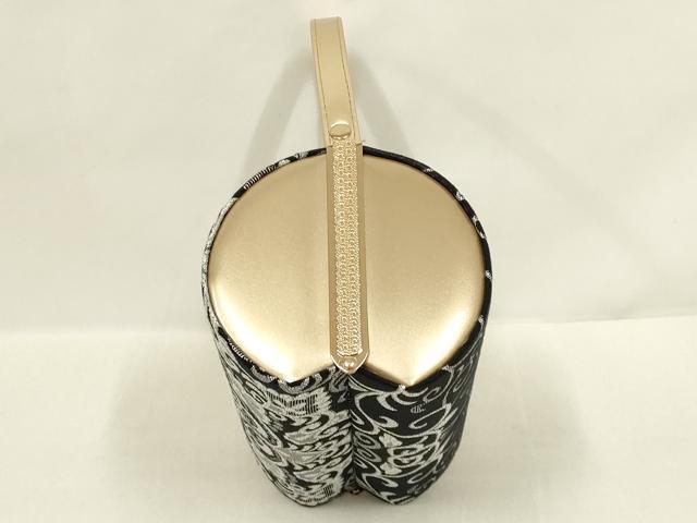 平和屋着物●和装小物 和装バッグ・草履セット ハンドバッグ 花唐草 銀糸 帯地使用 逸品 未使用品あり AABL7085ay