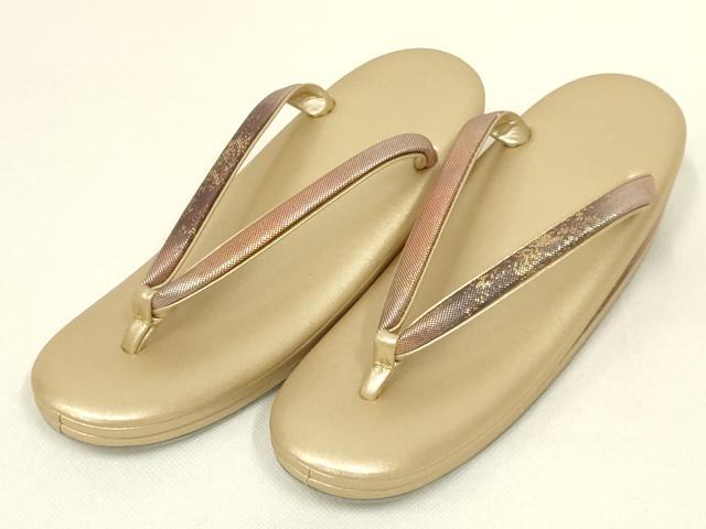 平和屋着物●和装小物 和装バッグ・草履セット ハンドバッグ 霞文 金糸 金彩 逸品 AABL7088ay