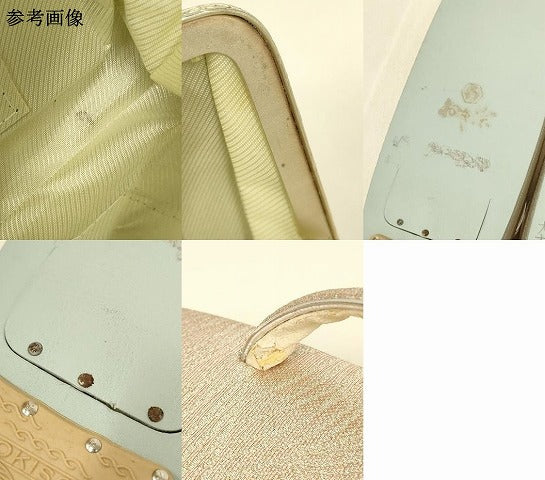 平和屋着物▼和装小物 和装バッグ・草履セット おき宗 切嵌芝文 銀糸 逸品 AABL7108ay