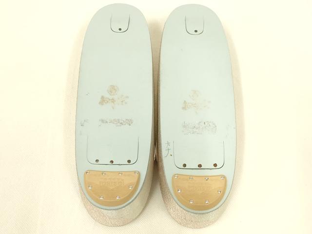 平和屋着物▼和装小物 和装バッグ・草履セット おき宗 切嵌芝文 銀糸 逸品 AABL7108ay