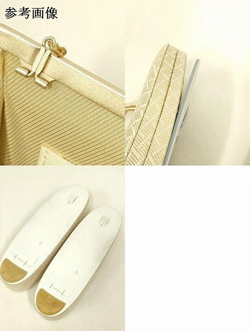 平和屋着物▼和装小物 和装バッグ・草履セット ハンドバッグ クラッチバッグ 金糸 逸品 AABL7110ay