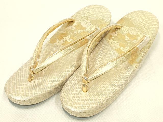 平和屋着物▼和装小物 和装バッグ・草履セット ハンドバッグ クラッチバッグ 金糸 逸品 AABL7110ay