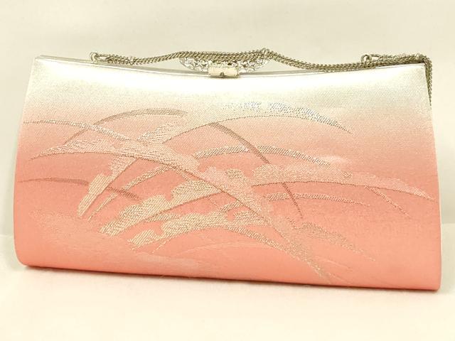 平和屋着物▼和装小物 和装バッグ・草履セット ハンドバッグ クラッチバッグ 芝文 雪芝 金糸 暈し 逸品 AABL7115ay