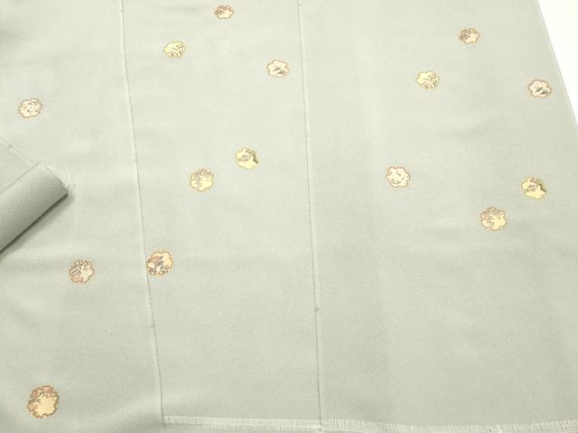 平和屋着物●極上 創業460年・千總 付下げ 解き反物 着尺 雪輪花文 金彩 共八掛付き 正絹 逸品 AABL7129ay