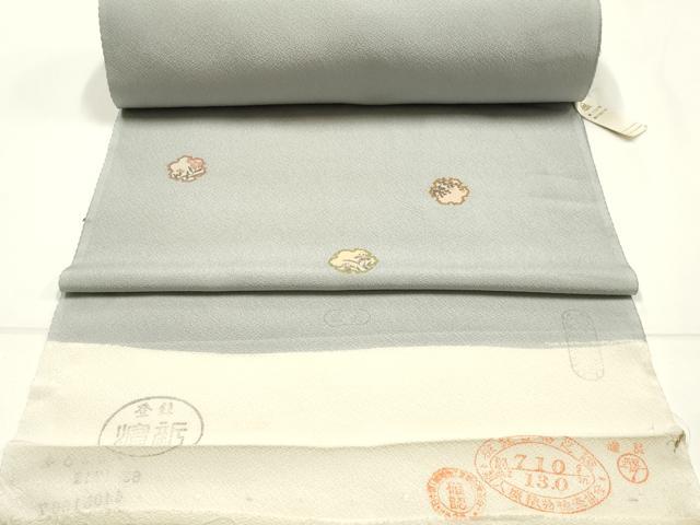 平和屋着物●極上 創業460年・千總 付下げ 解き反物 着尺 雪輪花文 金彩 共八掛付き 正絹 逸品 AABL7129ay