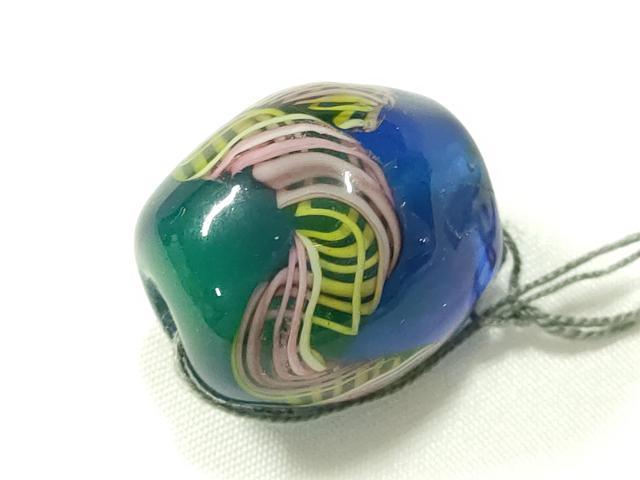 平和屋本店▼和装小物 翠嵐工房 帯留め 蜻蛉玉 逸品 未使用 AABL7136ay