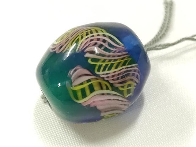 平和屋本店▼和装小物 翠嵐工房 帯留め 蜻蛉玉 逸品 未使用 AABL7136ay