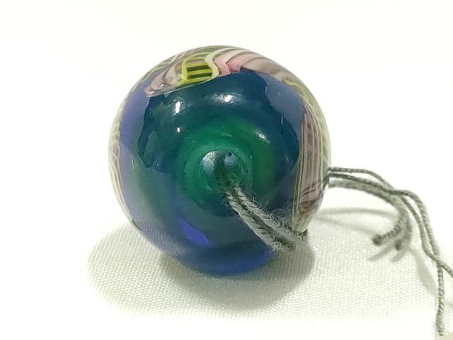 平和屋本店▼和装小物 翠嵐工房 帯留め 蜻蛉玉 逸品 未使用 AABL7136ay