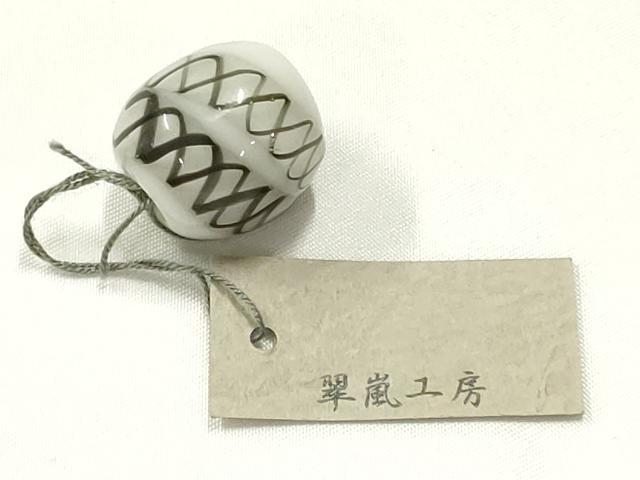 平和屋本店▼和装小物 翠嵐工房 帯留め 蜻蛉玉 逸品 未使用 AABL7141ay