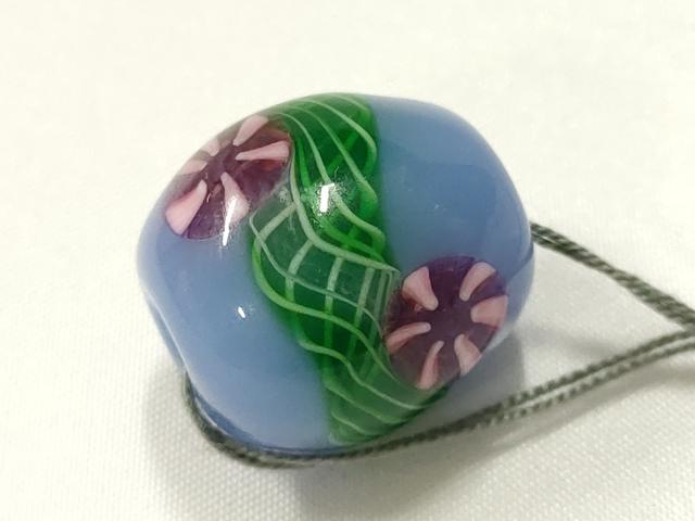 平和屋本店▼和装小物 翠嵐工房 帯留め 蜻蛉玉 逸品 未使用 AABL7142ay