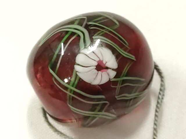 平和屋本店▼和装小物 翠嵐工房 帯留め 蜻蛉玉 逸品 未使用 AABL7143ay