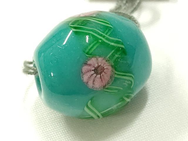 平和屋本店▼和装小物 翠嵐工房 帯留め 蜻蛉玉 逸品 未使用 AABL7144ay