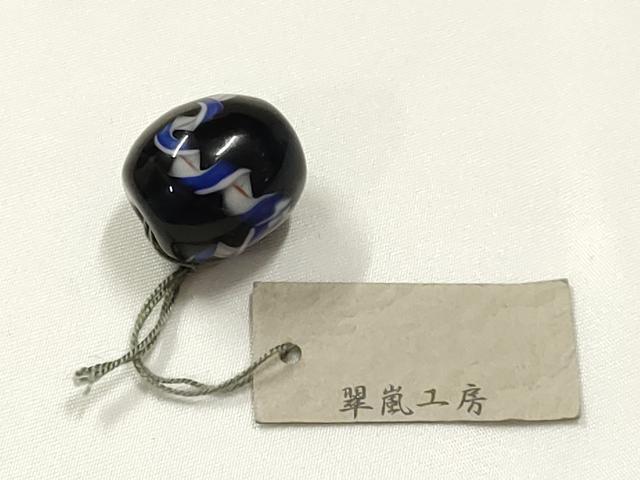 平和屋本店▼和装小物 翠嵐工房 帯留め 蜻蛉玉 逸品 未使用 AABL7152ay