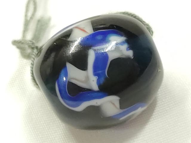 平和屋本店▼和装小物 翠嵐工房 帯留め 蜻蛉玉 逸品 未使用 AABL7152ay