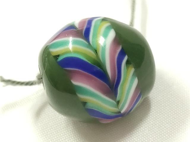 平和屋本店▼和装小物 翠嵐工房 帯留め 蜻蛉玉 逸品 未使用 AABL7157ay