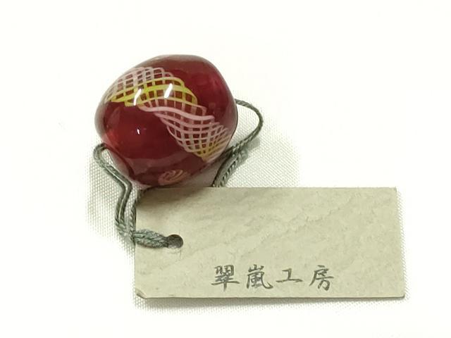 平和屋本店▼和装小物 翠嵐工房 帯留め 蜻蛉玉 逸品 未使用 AABL7160ay