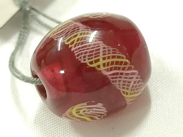 平和屋本店▼和装小物 翠嵐工房 帯留め 蜻蛉玉 逸品 未使用 AABL7160ay