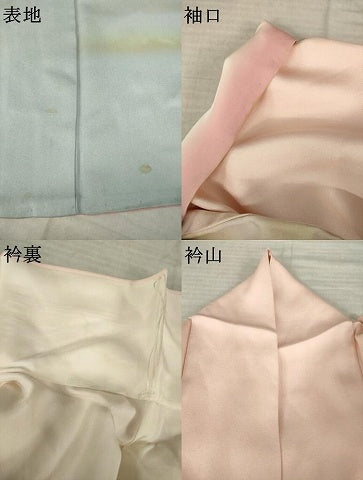 平和屋着物●人間国宝 福田喜三郎 訪問着 中国三大刺繍 相良刺繍 霞花丸文 暈し染め 金糸 金彩 正絹 逸品 AABL7201ck