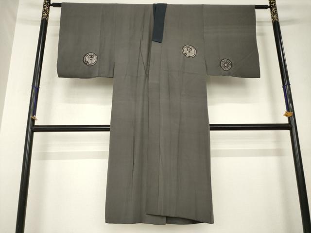 平和屋着物●男性 長襦袢 袷 絞り 丸文 正絹 逸品 AABL7205ck