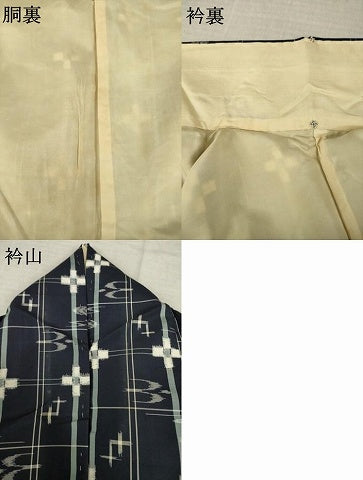 平和屋着物●本場琉球絣 紬 正絹 逸品 AABL7218ck
