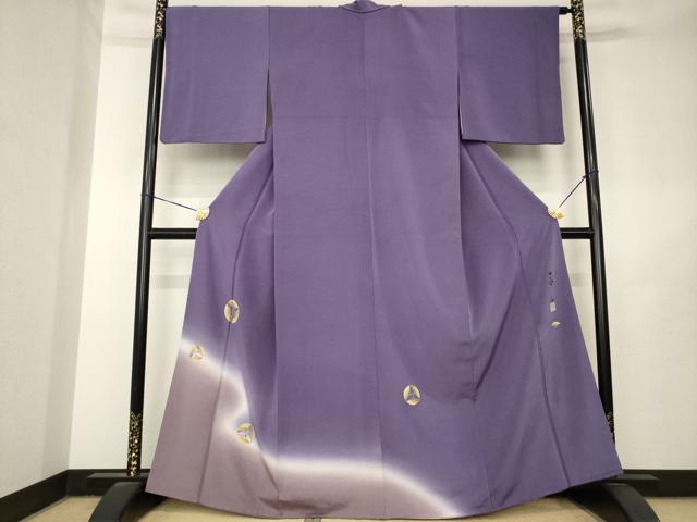 平和屋着物●友禅作家の巨匠 浅井青仁 色留訪問着 扇面丸文 暈し染め 正絹 逸品 AABL7222ck
