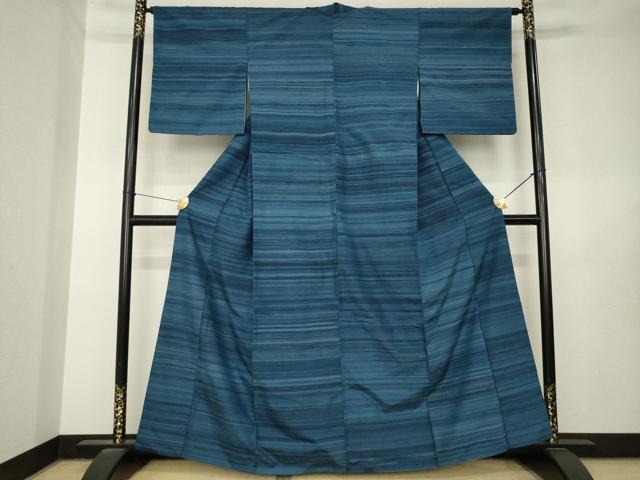 平和屋着物●郡上紬 横段文 高島屋扱い 正絹 逸品 AAAX6168ck