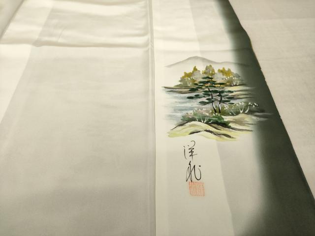 平和屋着物●訪問着 作家物 手描き 風景文 暈し染め 正絹 逸品 AABL7231ck