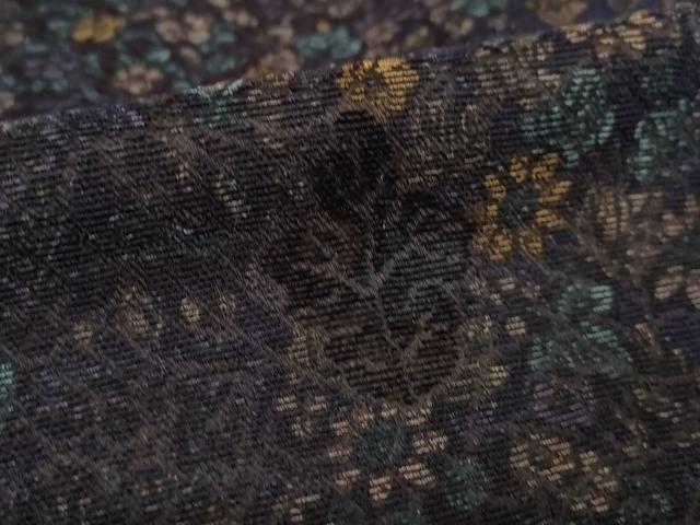 平和屋着物●道行コート 輪奈ビロード 更紗花文 正絹 逸品 AABL7249ck