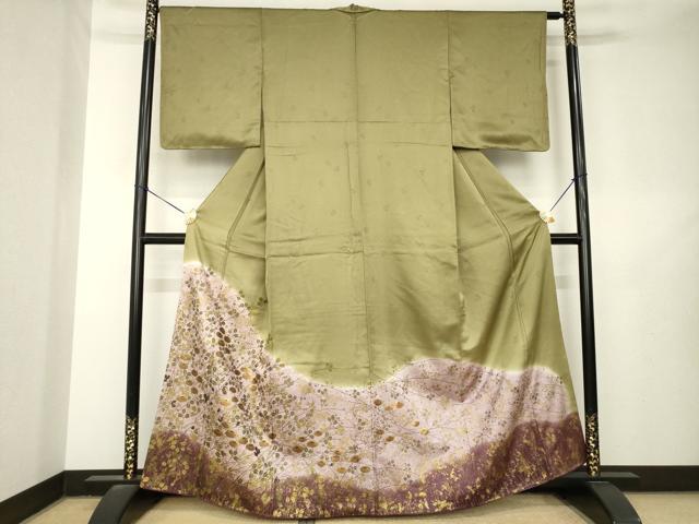 平和屋着物●色留訪問着 光琳菊 暈し染め 正絹 逸品 AABL7258ck