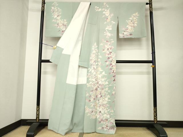 平和屋着物●京加賀友禅 松本健一 訪問着 草花文 正絹 逸品 AABL7261ck