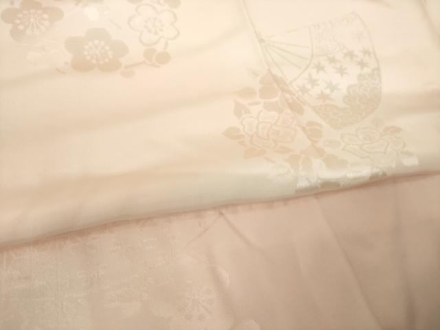 平和屋着物●振袖用長襦袢 無双仕立て 扇面花地紋 正絹 逸品 AABL7263ck