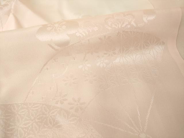 平和屋着物●振袖用長襦袢 無双仕立て 扇面花地紋 正絹 逸品 AABL7263ck