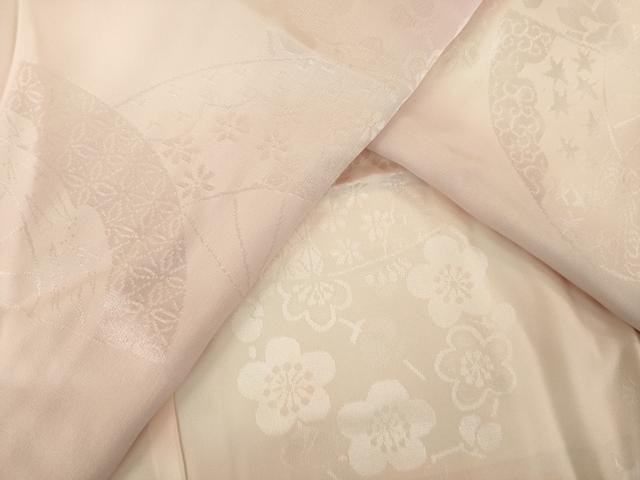 平和屋着物●振袖用長襦袢 無双仕立て 扇面花地紋 正絹 逸品 AABL7263ck