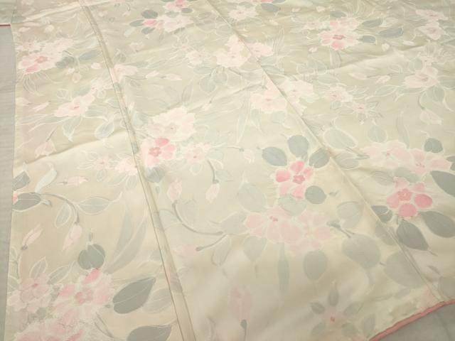 平和屋着物●上質な小紋 絞り 地紋起こし 草花文 正絹 逸品 AABL7268ck