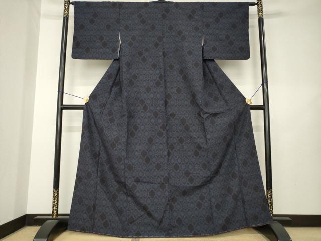 平和屋着物●結城紬 80亀甲 亀甲文 正絹 逸品 未使用 AABL7280ck