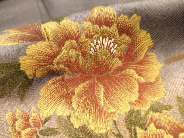 平和屋着物■訪問着 手描き 葡萄 草花文 暈し染め 鈴乃屋扱い 正絹 逸品 AABL7287br