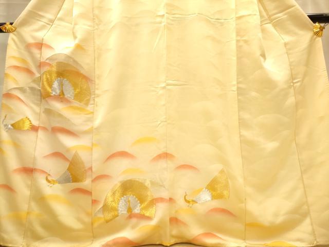 平和屋着物■訪問着 駒刺繍 孔雀 正絹 逸品 AABL7289br