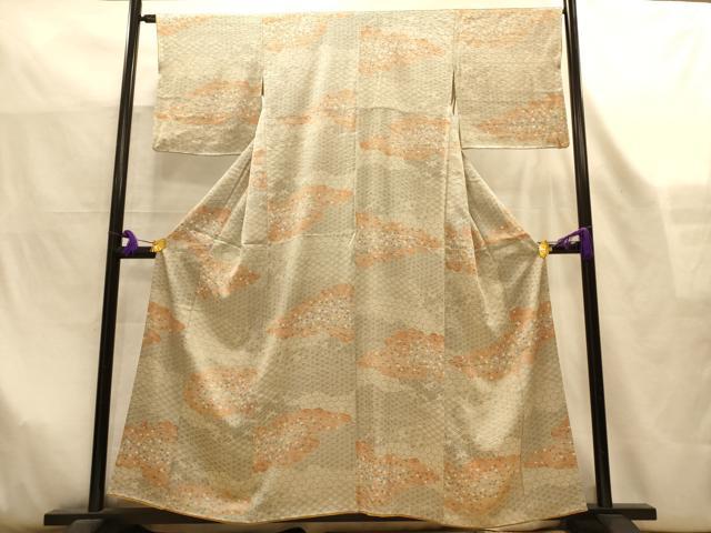 平和屋着物■上質な小紋 雲重ね吉祥文 暈し染め 正絹 逸品 AABL7291br