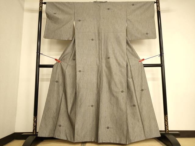 平和屋着物■上質な紬 間道 簪 正絹 逸品 AABL7309br