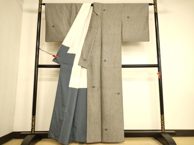 平和屋着物■上質な紬 間道 簪 正絹 逸品 AABL7309br
