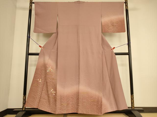 平和屋着物■訪問着 刺繍 花籬文 暈し染め 金糸 金彩 正絹 逸品 AABL7320br