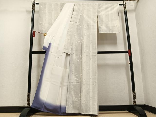 平和屋着物●本塩沢 150亀甲 草木文 証紙付き 正絹 逸品 AABL7328ph