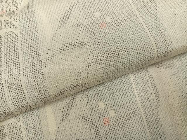 平和屋着物●本塩沢 150亀甲 草木文 証紙付き 正絹 逸品 AABL7328ph