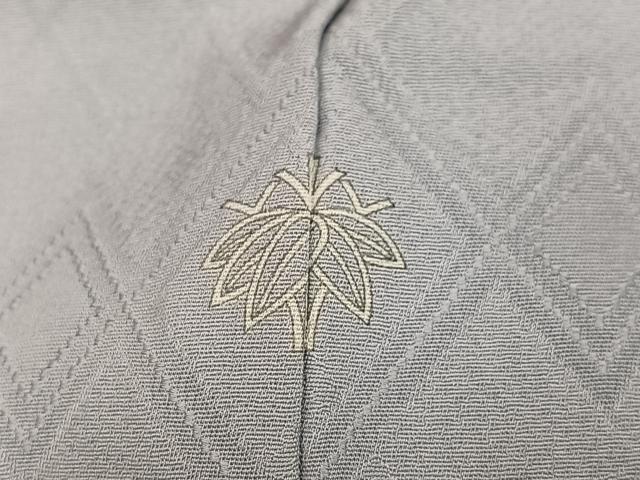 平和屋着物●上質な色無地 菱地紋 白鼠色 正絹 逸品 AABL7330ph