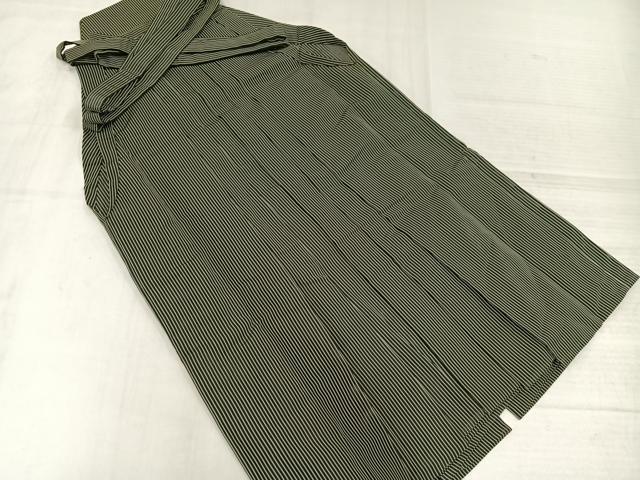 平和屋着物●男性 夏物 創業100年 毘龍織 安部吉 縦絽 馬乗り袴 縞 正絹 逸品 AABL7337ph