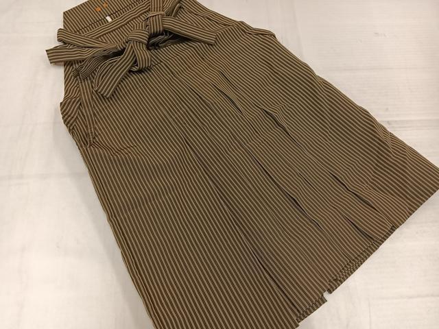 平和屋着物●男性 創業100年 毘龍織 安部吉 行灯袴 縞 正絹 逸品 AABL7339ph