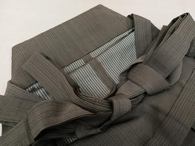 平和屋着物●男性 夏物 行灯袴 縦絽 縞 正絹 逸品 AABL7341ph